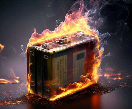 lithium ion battery on fire
